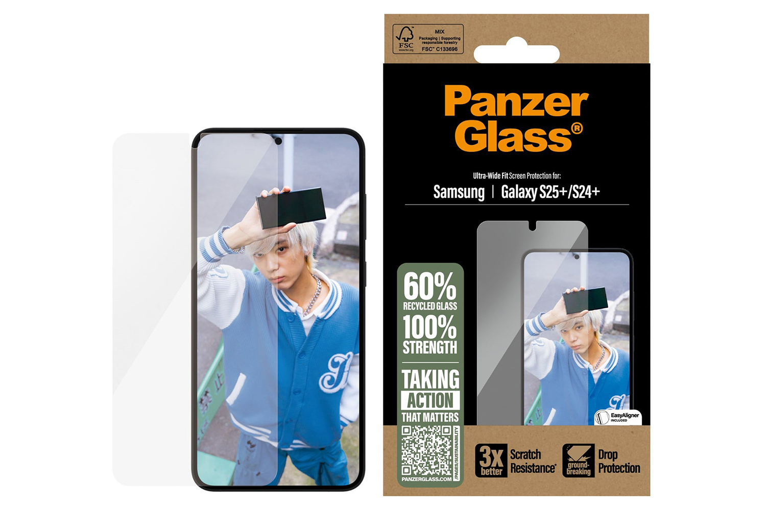 PanzerGlass Ultra-Wide Fit Screen Protector for Samsung Galaxy S25 Plus
