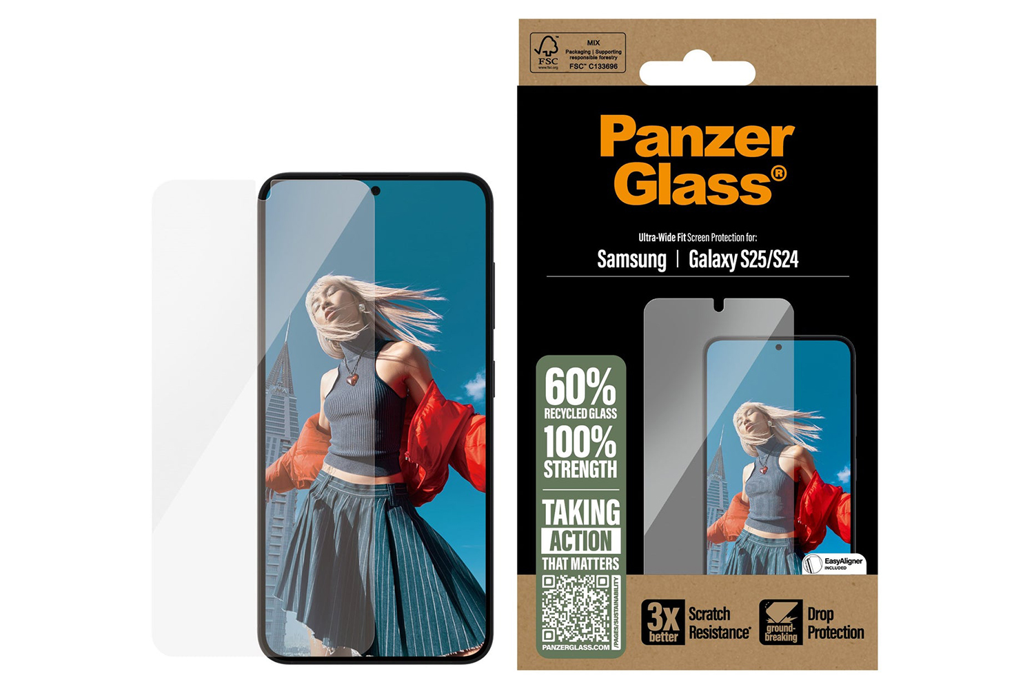 PanzerGlass Ultra-Wide Fit Screen Protector for Samsung Galaxy S25