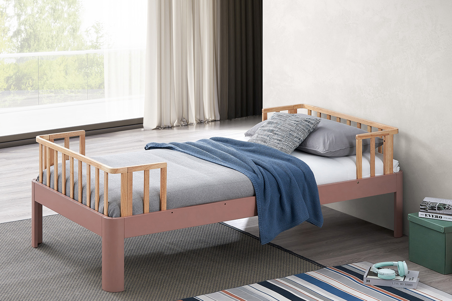 Poppy Single Bed | Raspberry