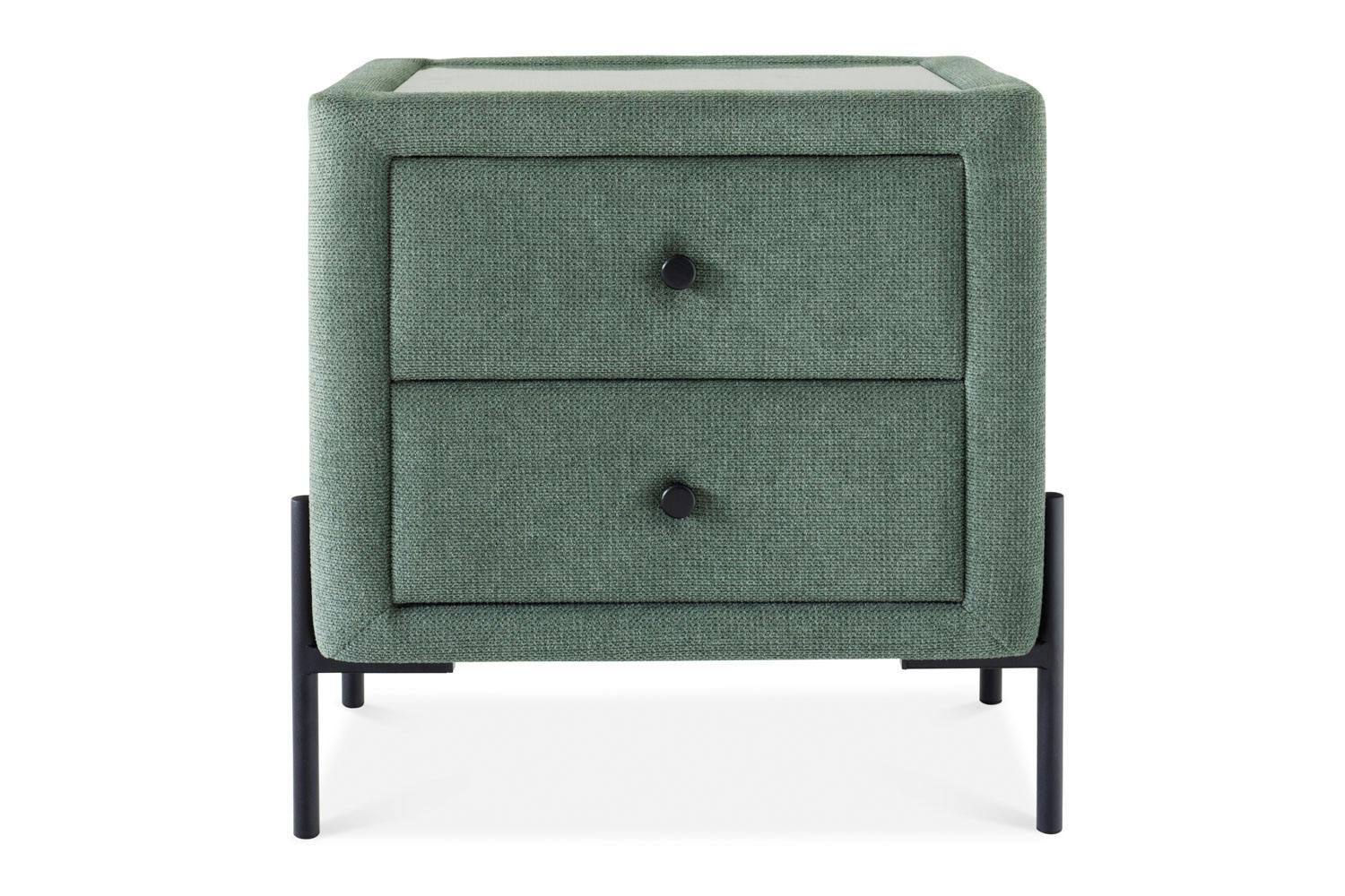 Arnold Bedside Locker | 2 Drawer | Green