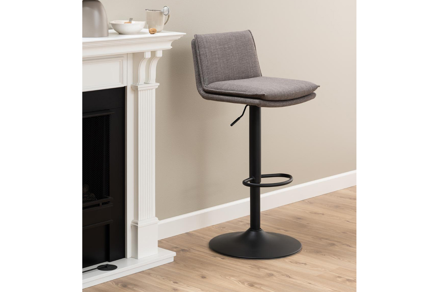 Flynn Bar Stool | Gas Lift | Light Grey
