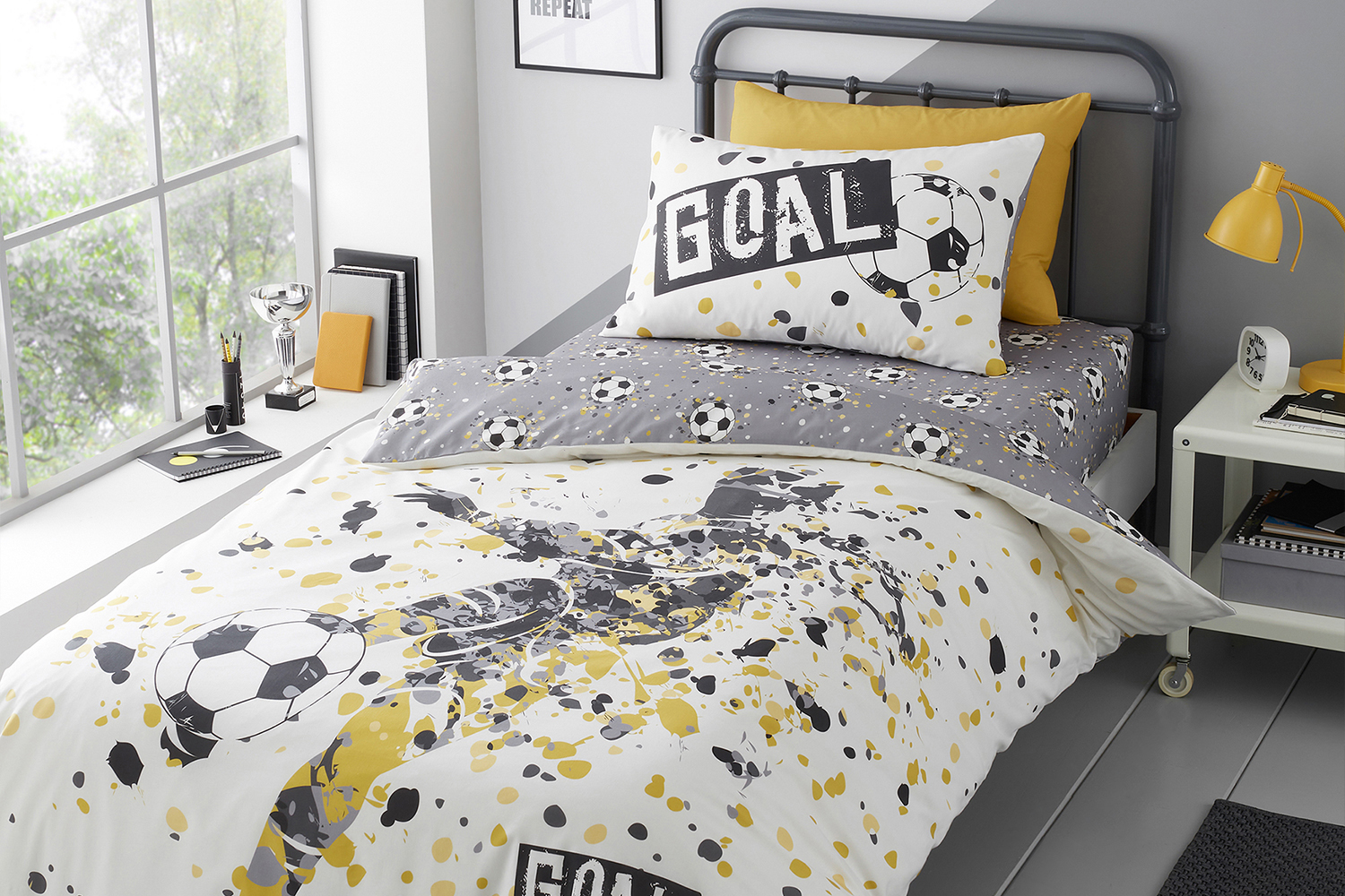 Bedlam | Goal Duvet Cover Set | Black | Single