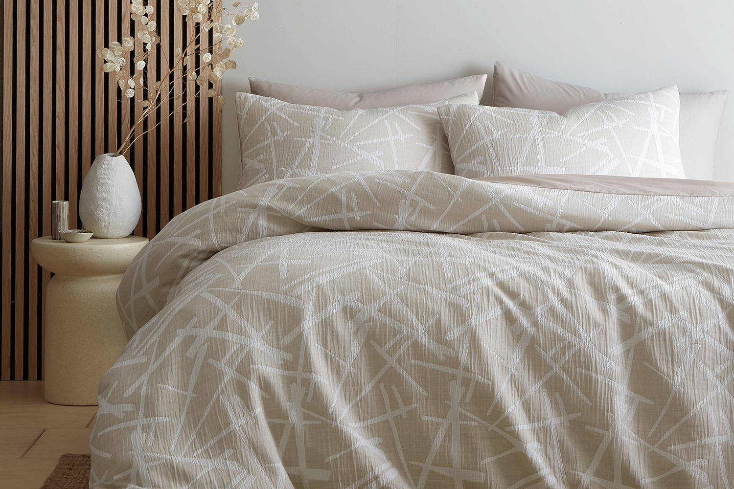 Appletree | Otto Duvet Cover Set | Beige | Super King
