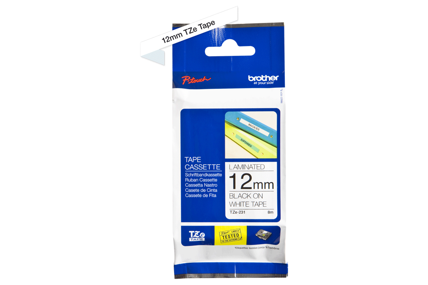 Brother TZe-231 12mm Labelling Tape Cassette | Black on White