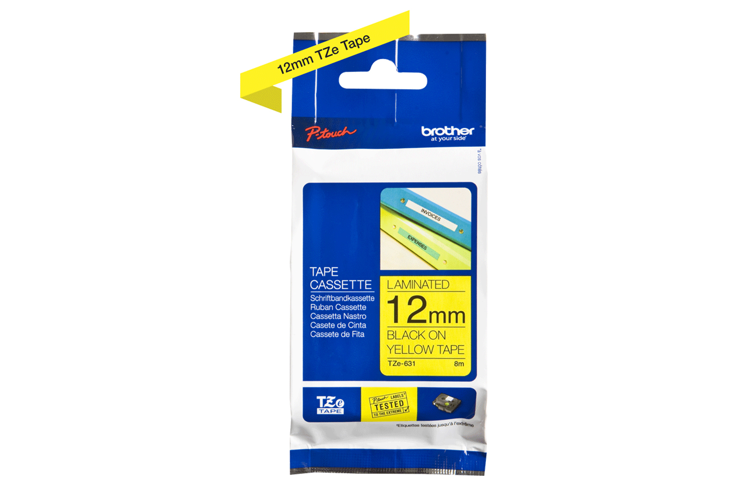 Brother TZe-631 12mm Labelling Tape Cassette | Black on Yellow