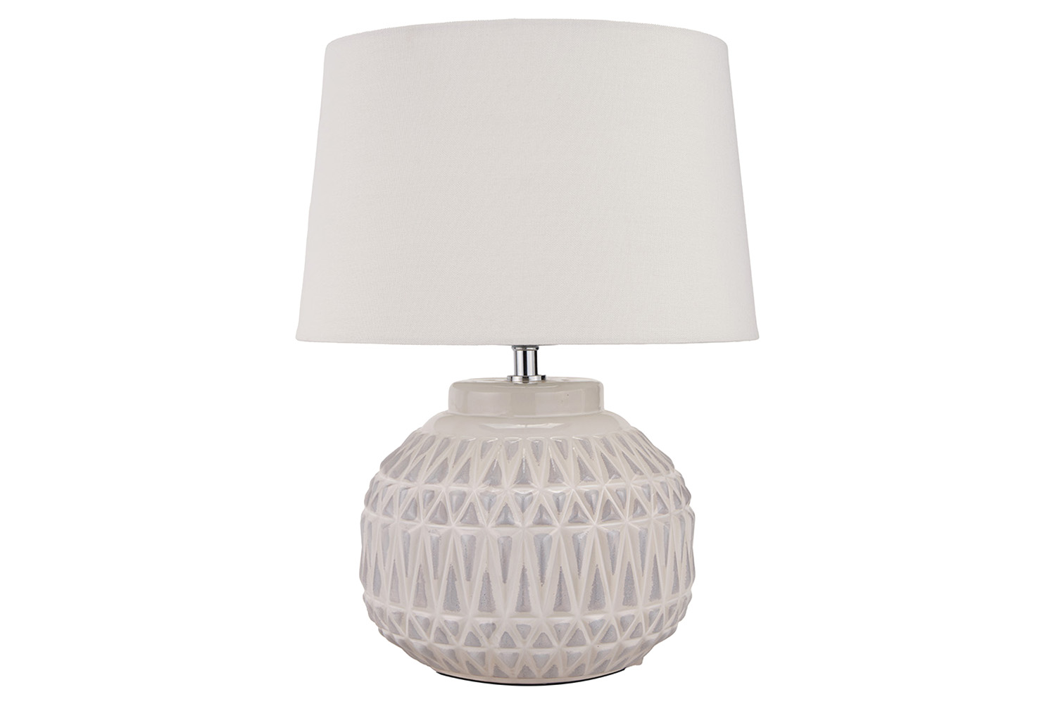 Aztec Ceramic Table Lamp | Beige & White