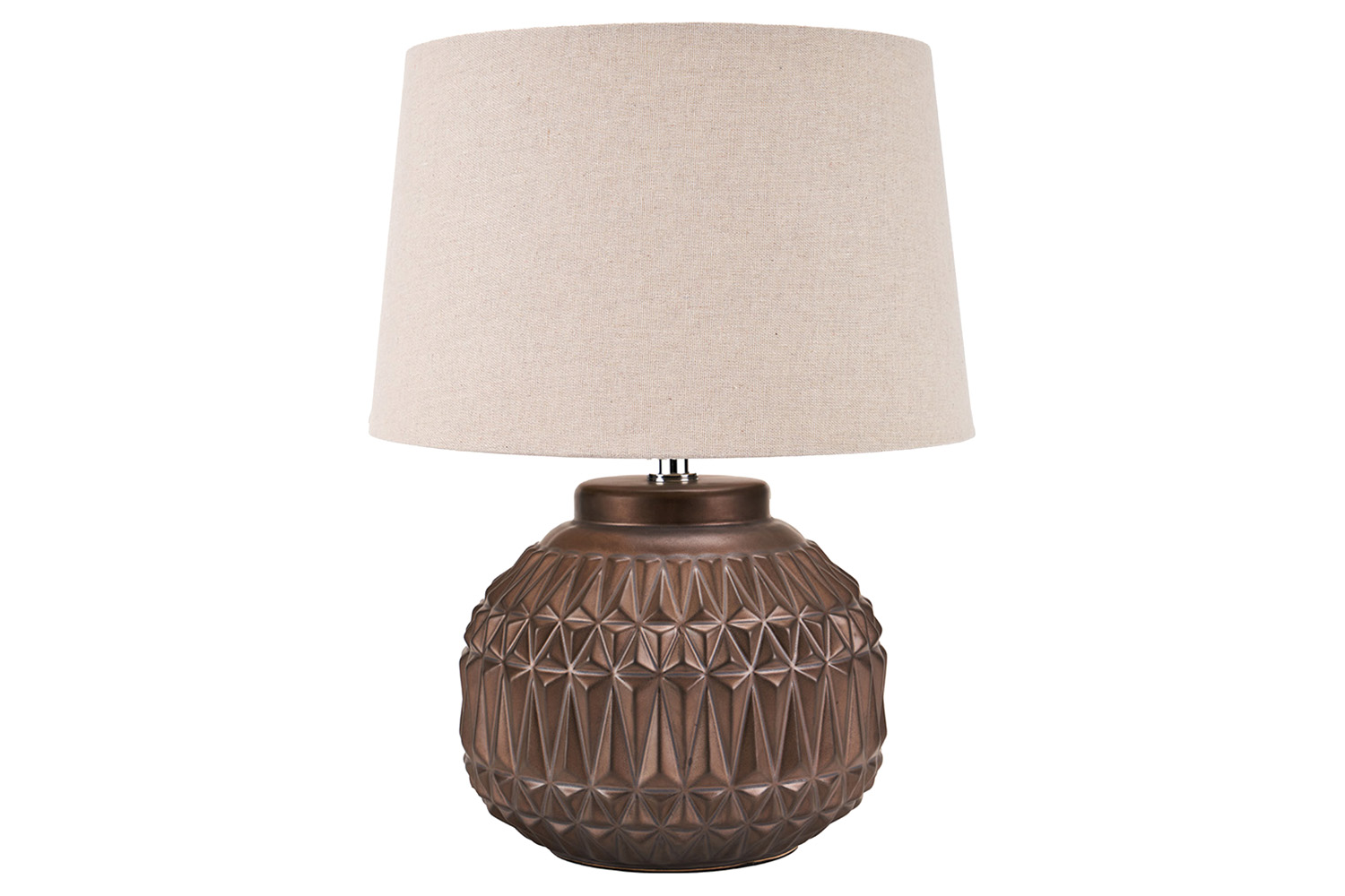 Aztec Ceramic Table Lamp | Beige & Brown