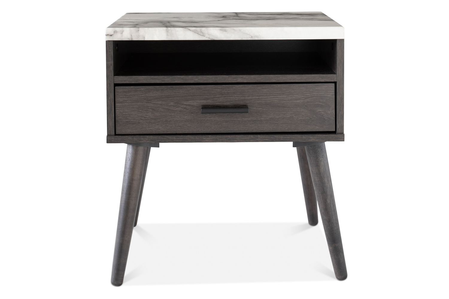 Aspen Bedside Table | 1 Drawer | Marble Effect Top