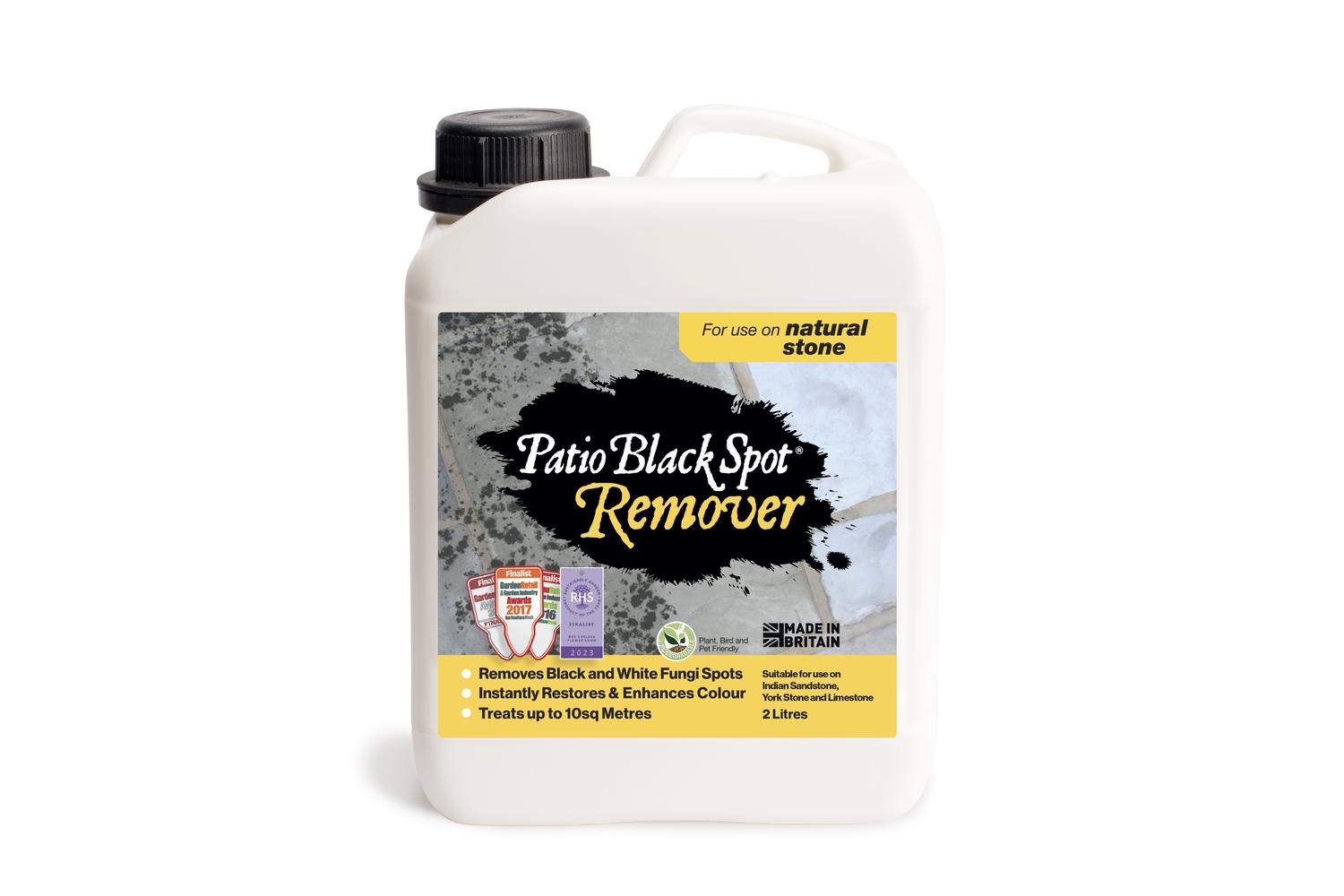 Patio Black Spot Remover For Natural Stone, Biodegradable Lichen, Algae, Fungi Remover - 2 Litres