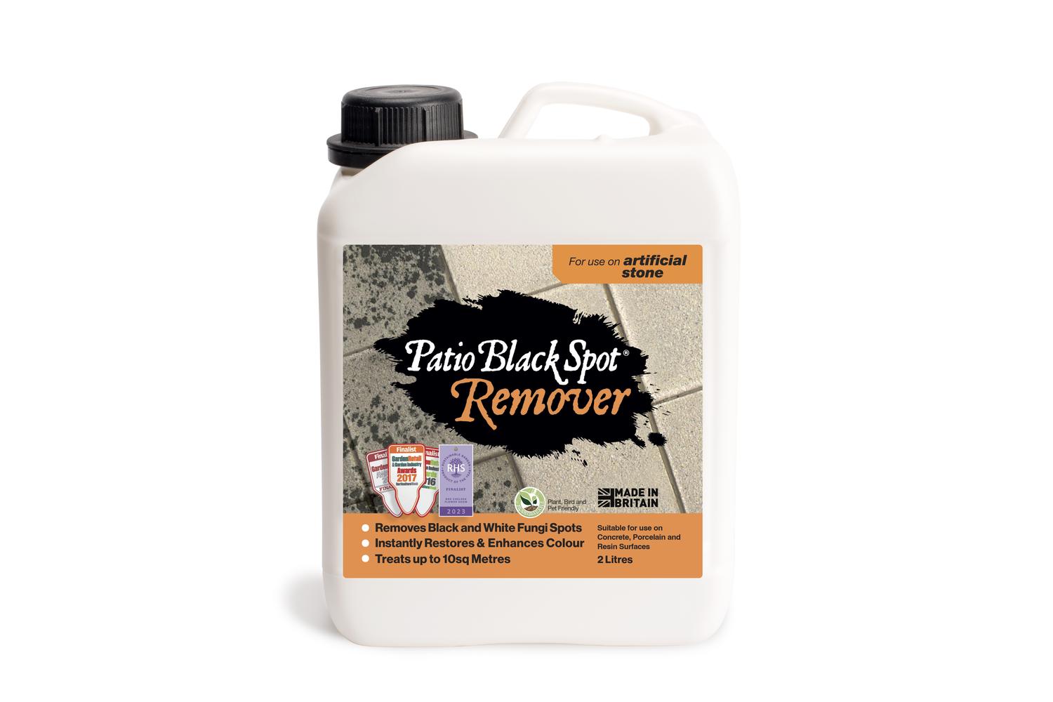 Patio Black Spot Remover For Artificial Stone 2 Litres - Superior Quality Garden Stonework Cleanser