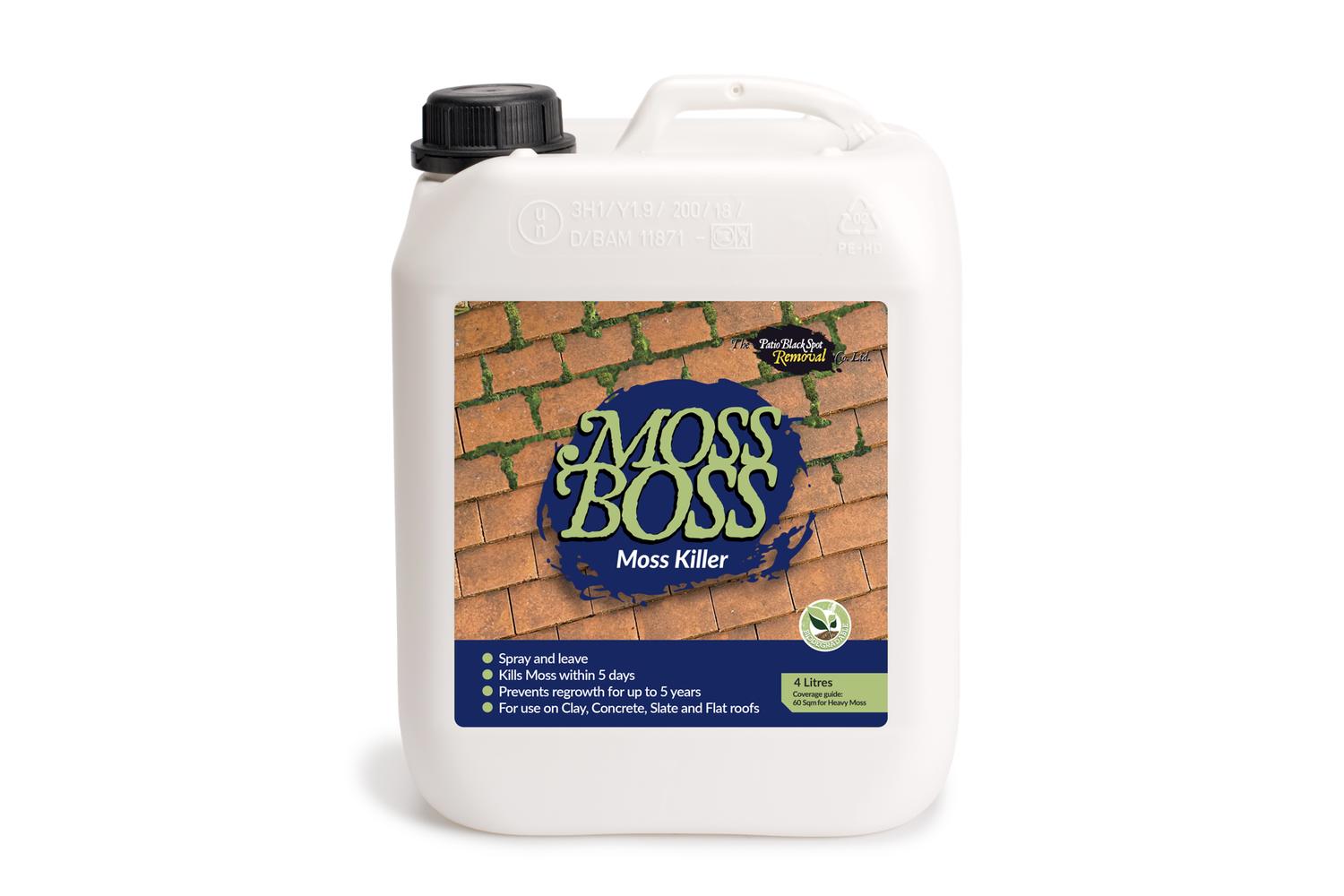 Patio Black Spot Moss Boss - Powerful Moss And Algae Cleaner 4 Litres