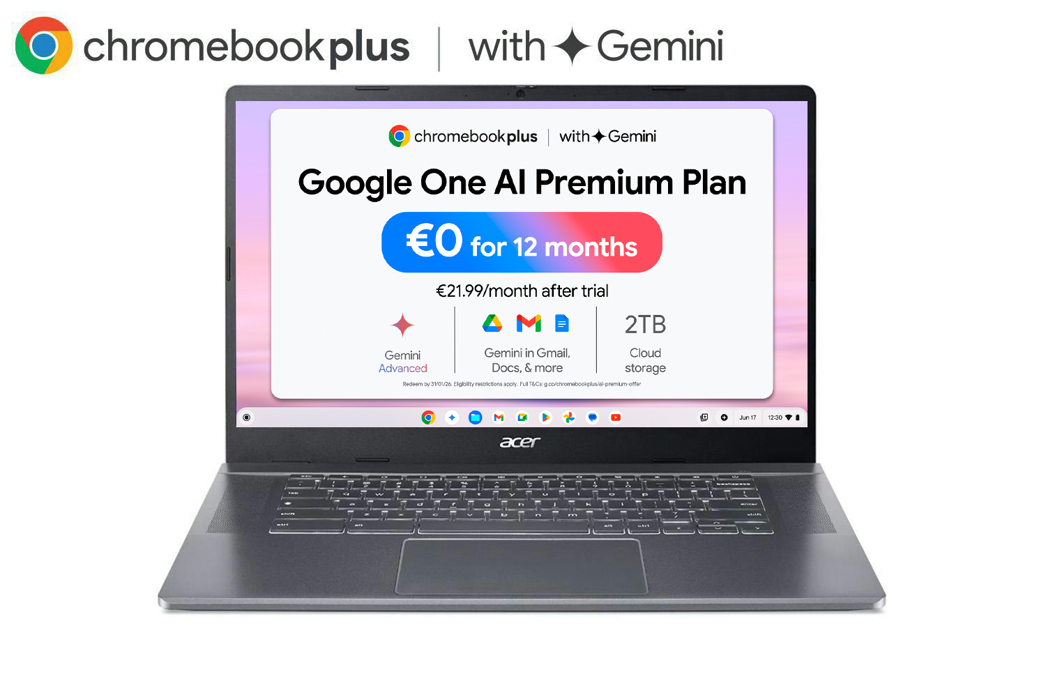 Acer Chromebook Plus 515 15.6" Core i3 | 8GB | 256GB | Iron