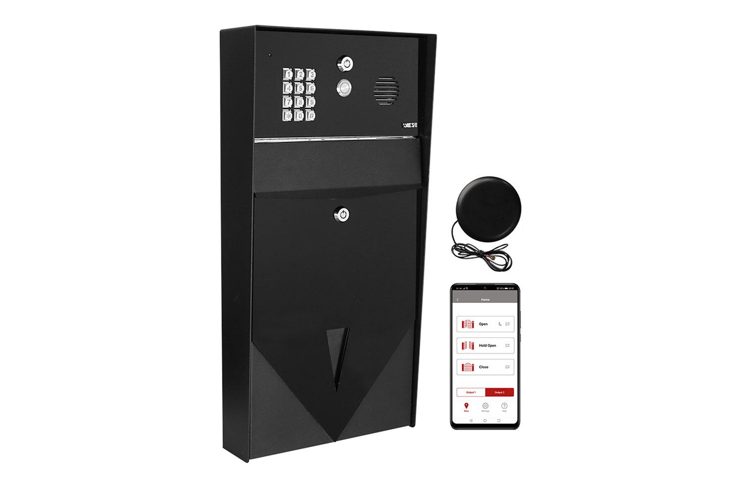 Aes Global Prime7 Black 4g Audio Letterbox With Keypad – Modern And Functional Diy Security System With Intercoms For Your Property