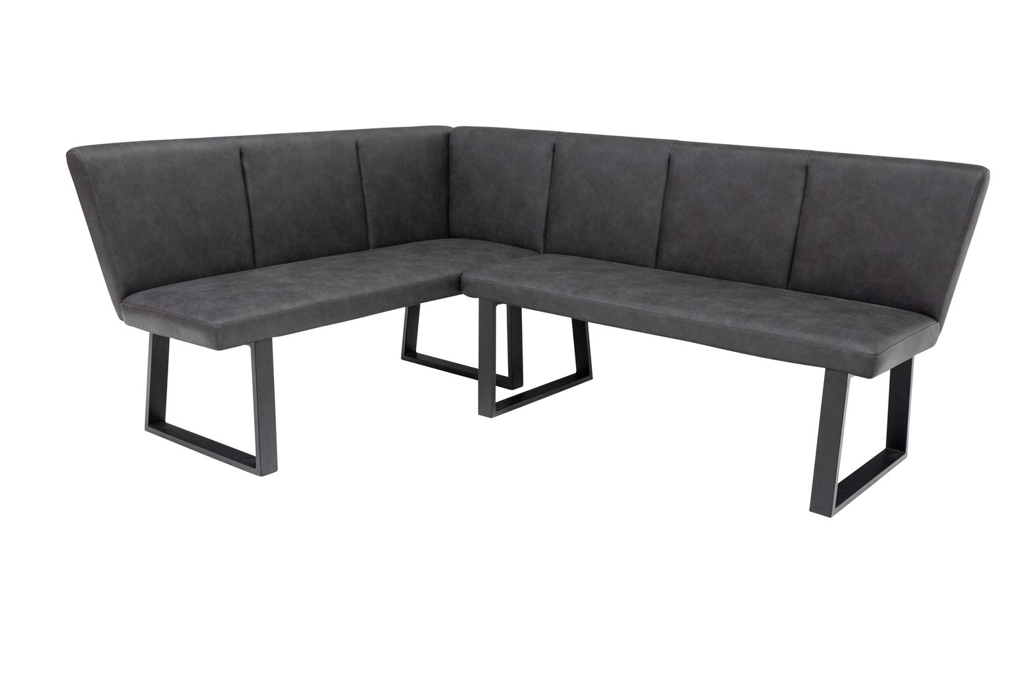 Franklin Corner Bench | Leather | Grey