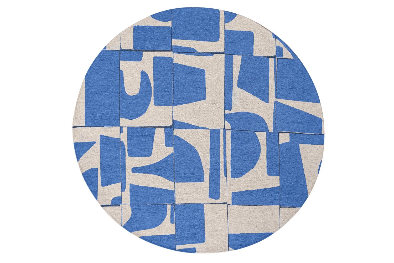 Louis De Poortere | Papercut | Indoor Eco Rug | Blue/White | 240 x 240 cm