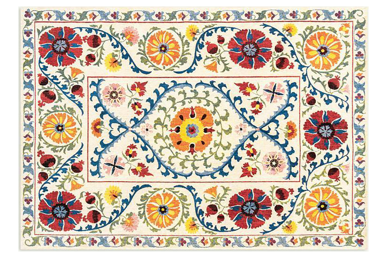 Louis De Poortere | Suzani Indoor Eco Rug | Multicolour | 280 x 390 cm