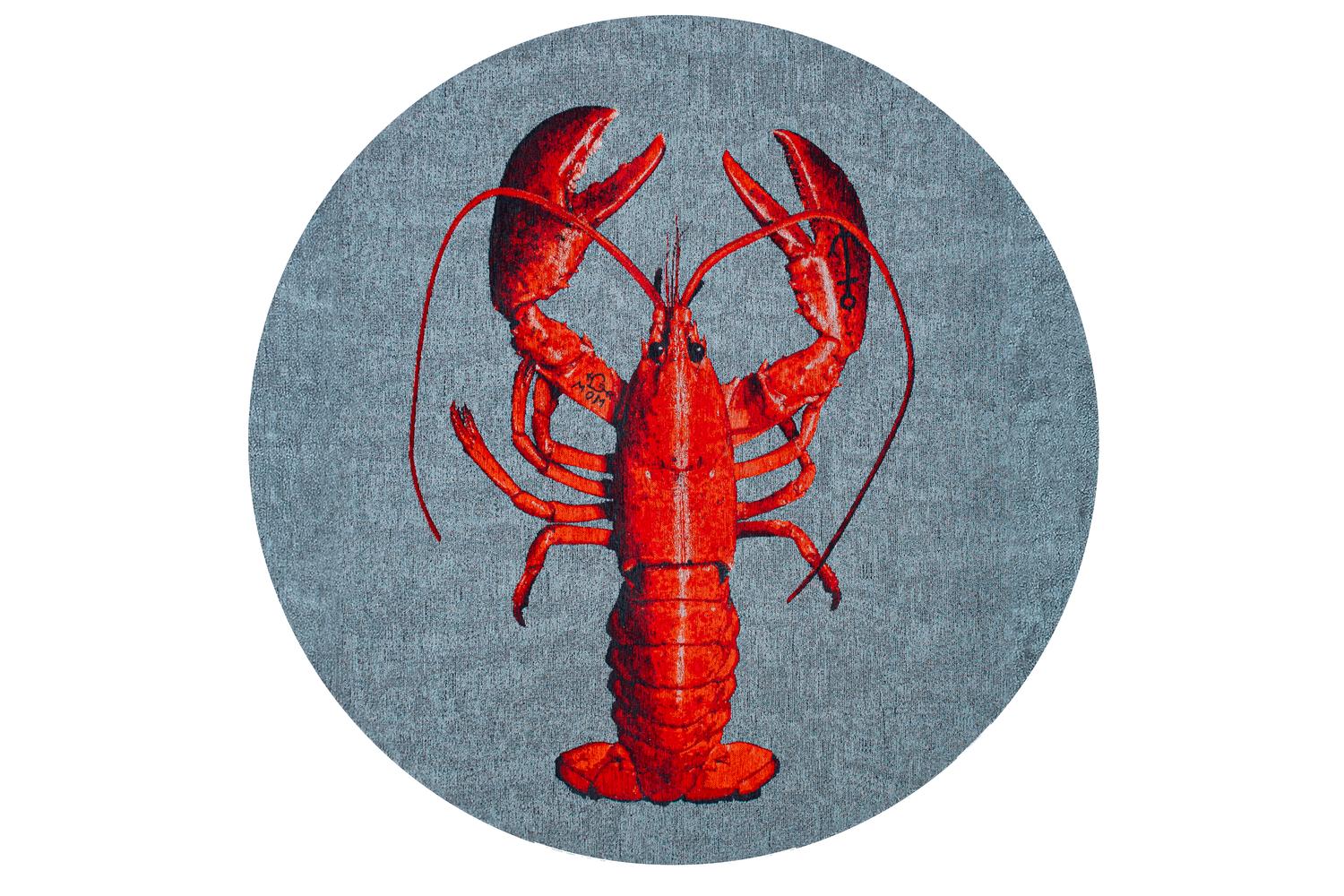 Louis De Poortere | Lobster Steam | Indoor Eco Rug | Red/Grey | 240 x 240 cm