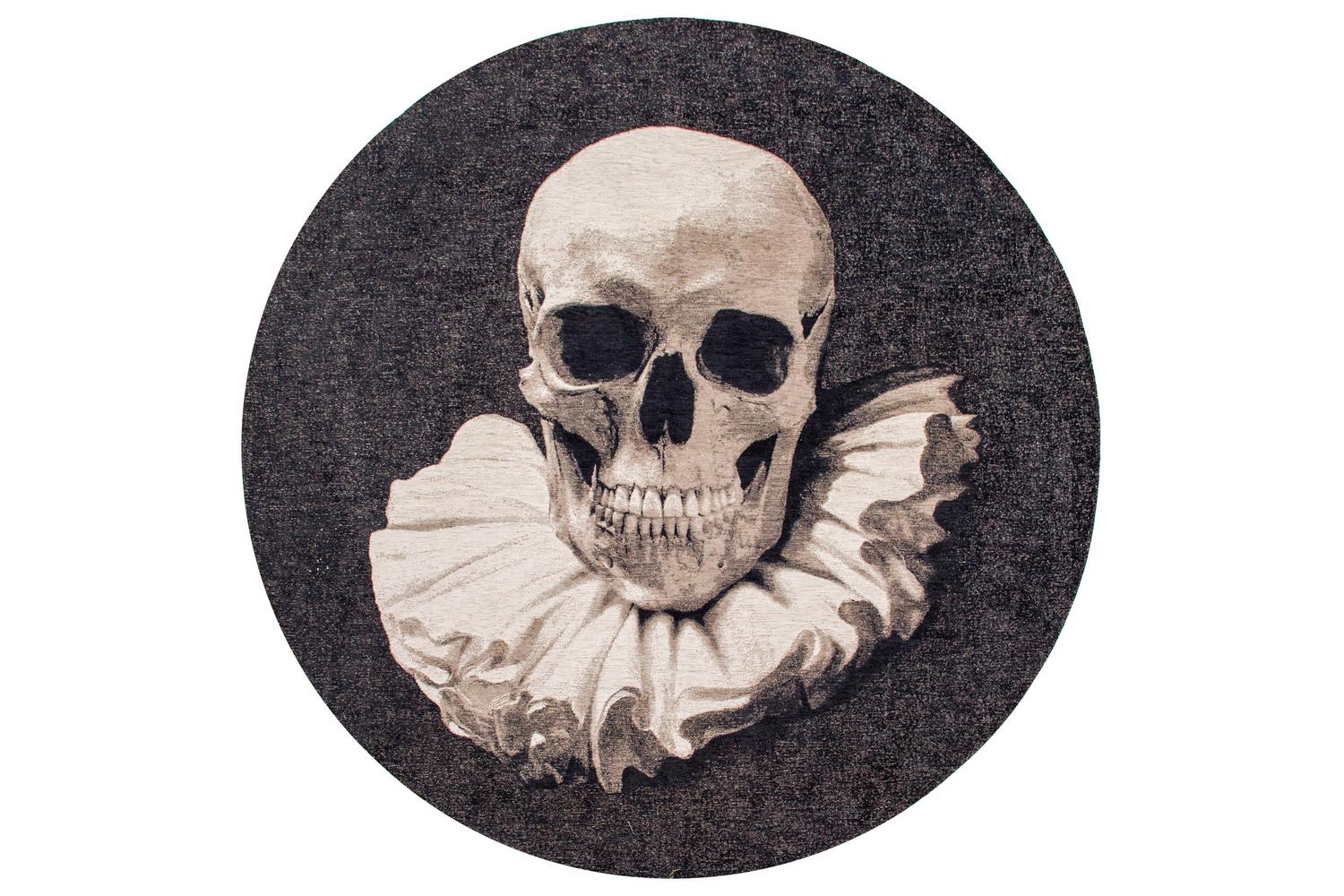 Louis De Poortere | Momento Mori Funny Bones | Indoor Eco Rug | Black  | 240 x 240 cm