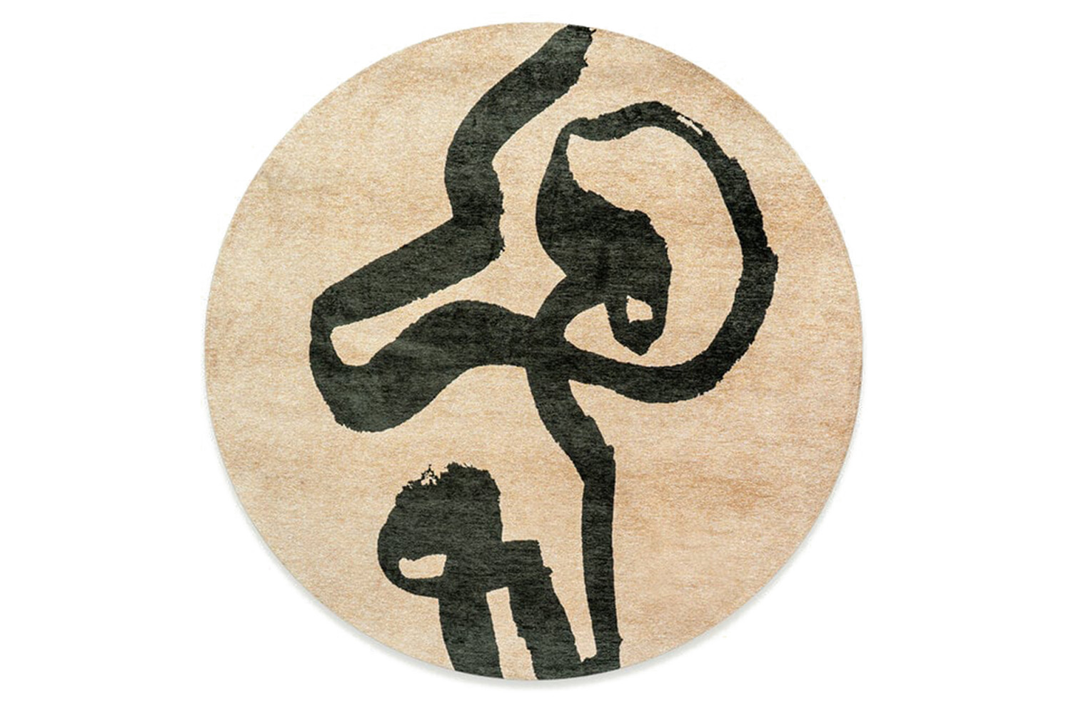 Louis De Poortere | Ribbon Garden Spirit | Indoor Eco Rug | Beige/Green | 140 x 140 cm