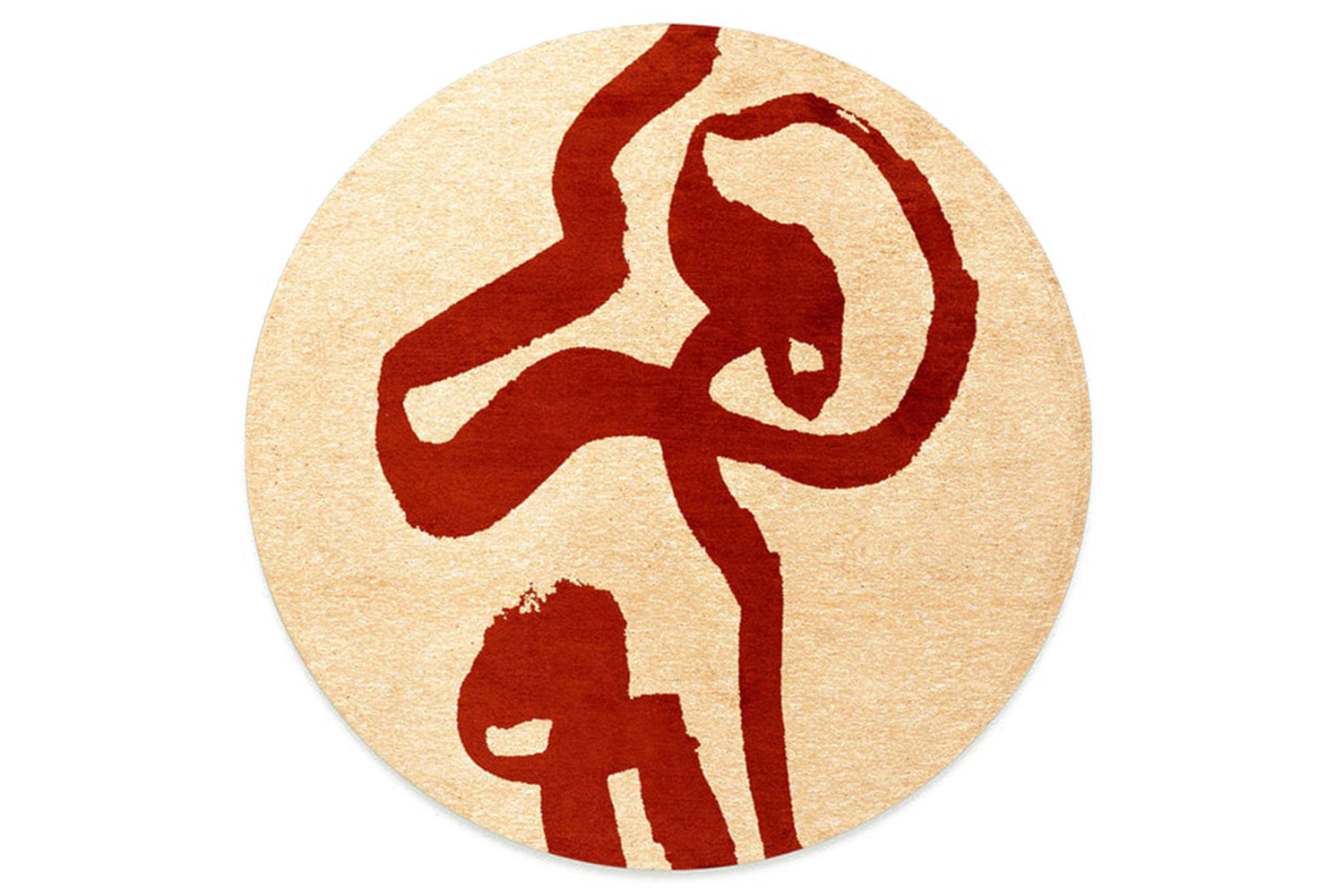 Louis De Poortere | Ribbon Imperial | Indoor Eco Rug | Beige/Red | 140 x 140 cm