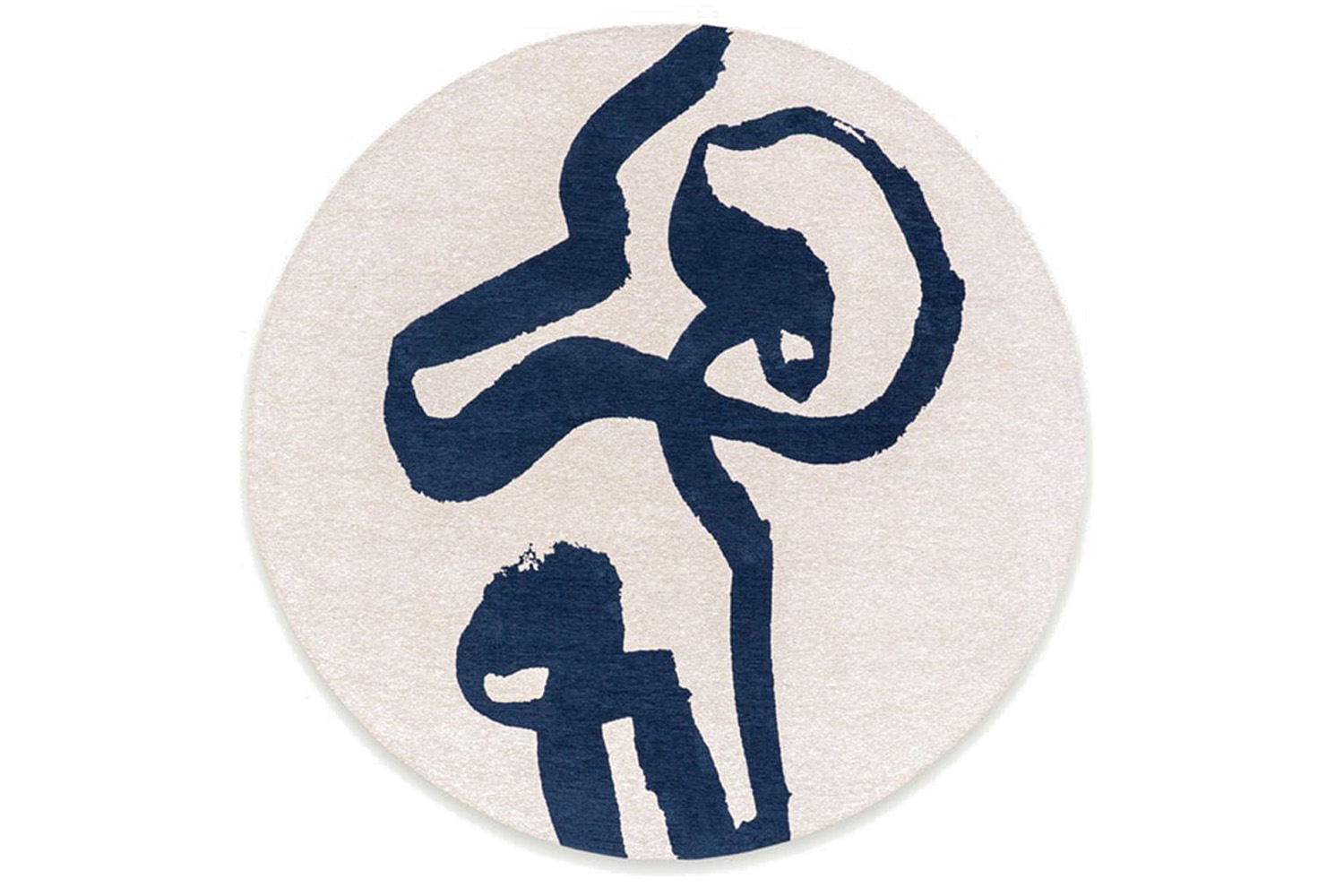 Louis De Poortere | Ribbon Sea | Indoor Eco Rug | Beige/Blue | 140 x 140 cm