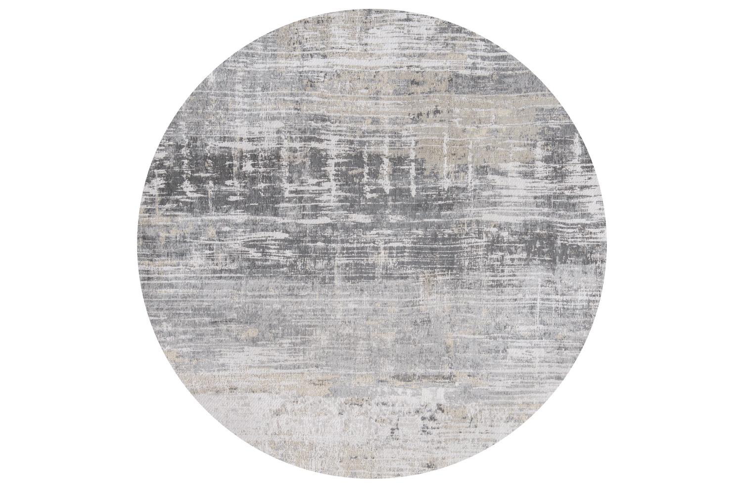 Louis De Poortere | Streaks | Indoor Eco Rug | Grey | 140 x 140 cm