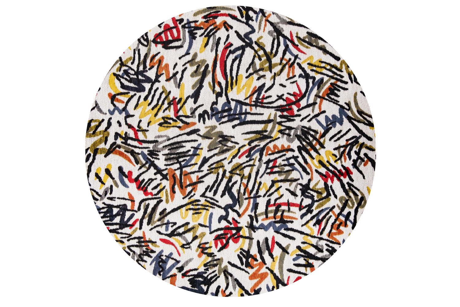 Louis De Poortere | Graffito Street Graph | Indoor Eco Rug | Multicolour | 240 x 240 cm