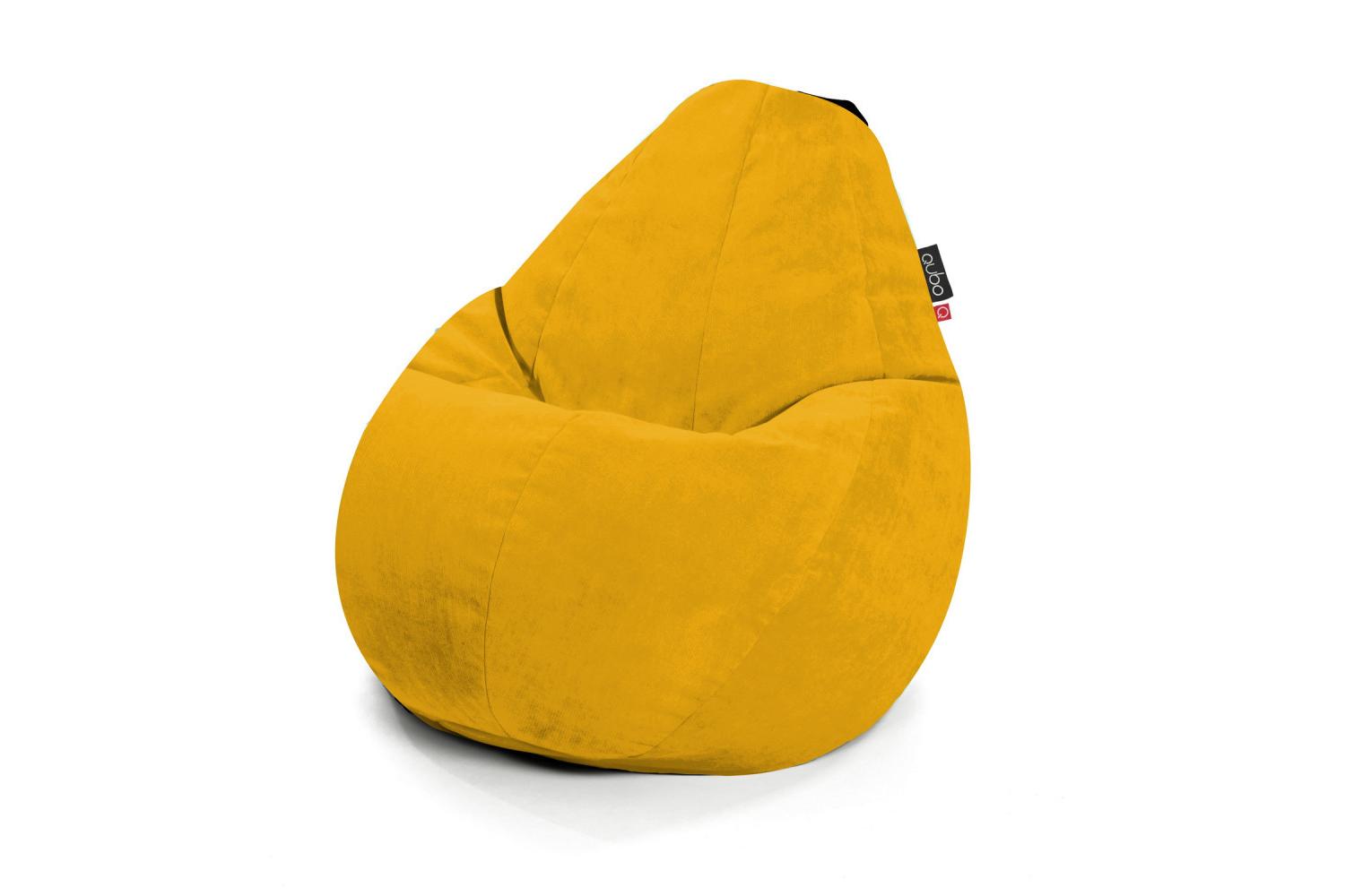 Qubo | Comfort 90 | Velvet Fit Bean Bag | Apricot