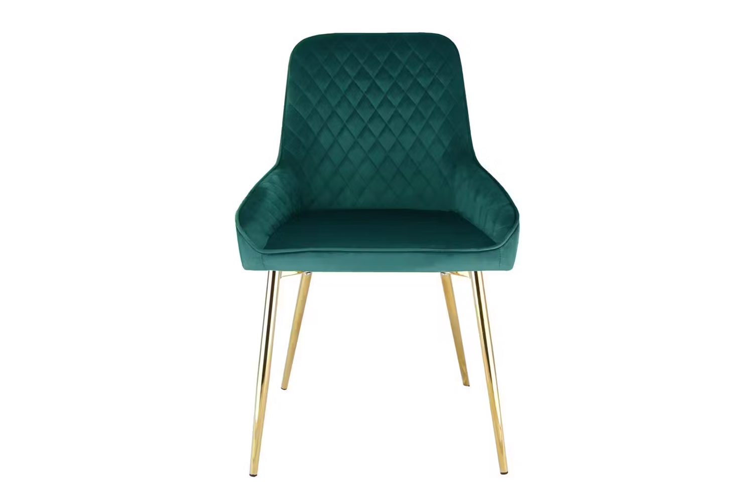 Evie Dining Chair | Velvet | Golden Legs | Green