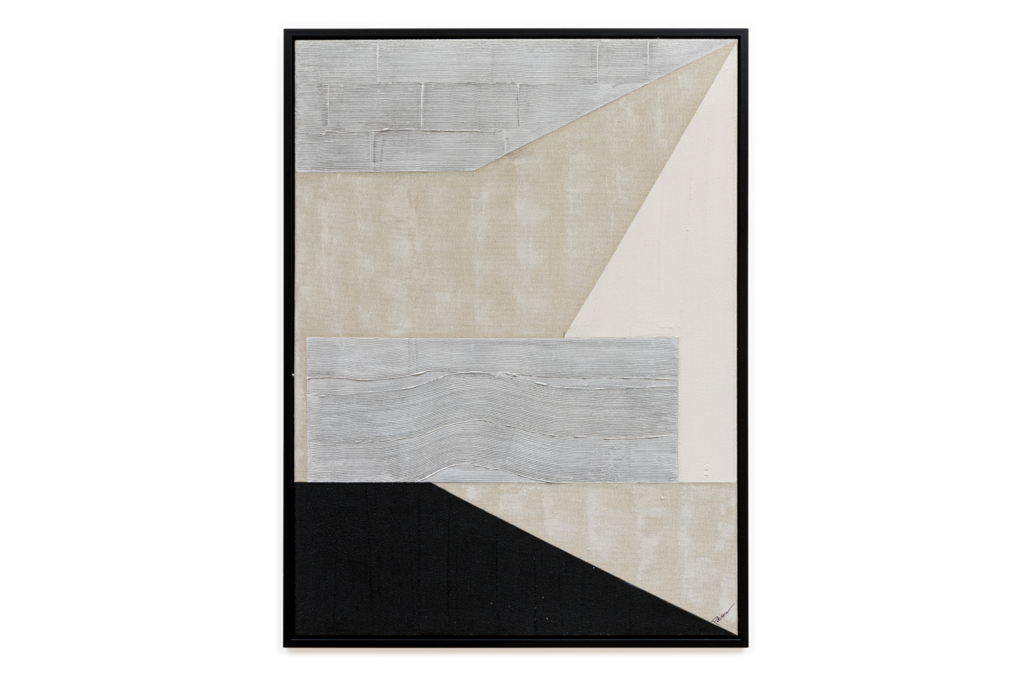 Kempton Framed Wall Art | Natural & Black | 122 x 97 cm