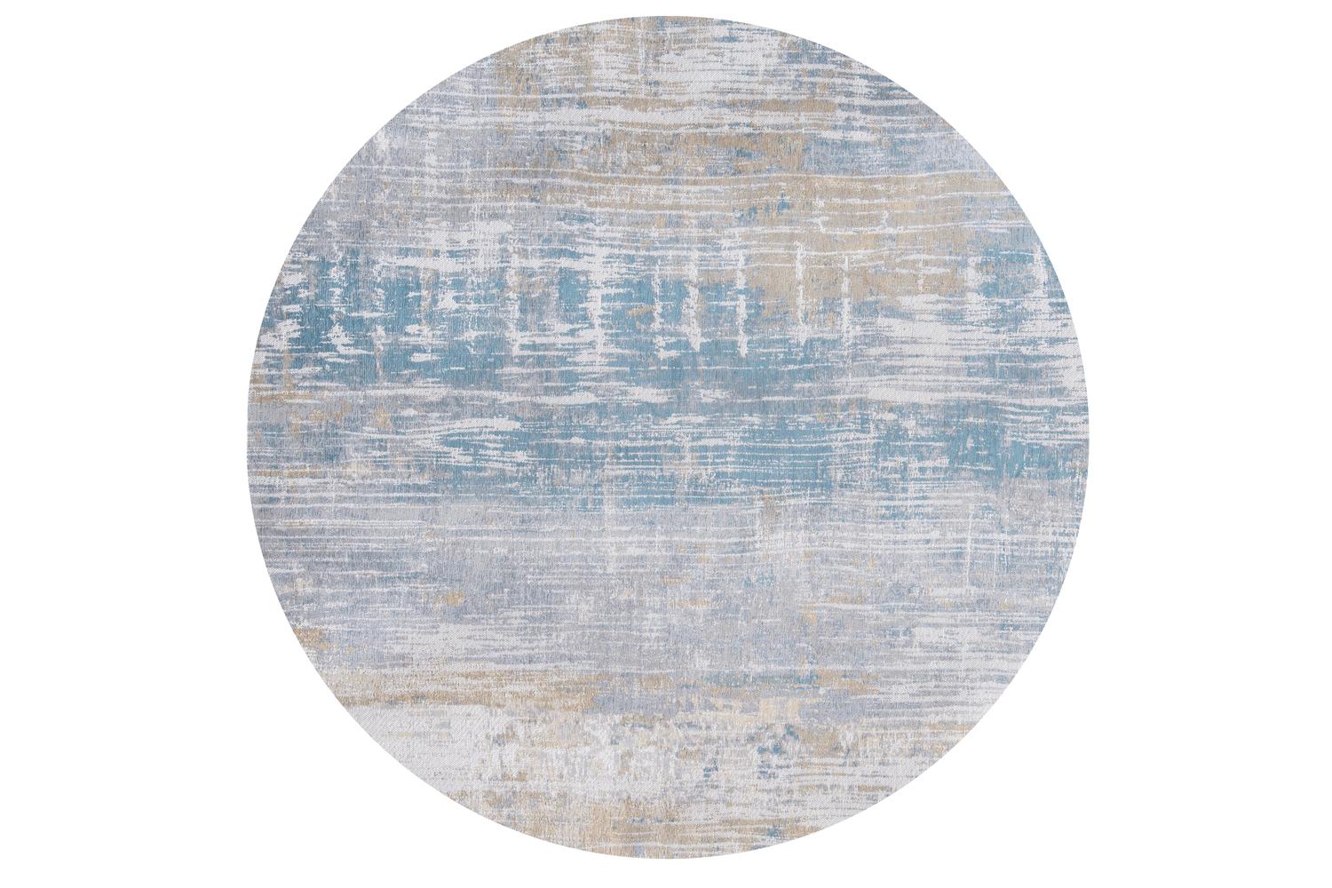 Louis De Poortere | Streaks | Indoor Eco Rug | Blue | 140 x 140 cm