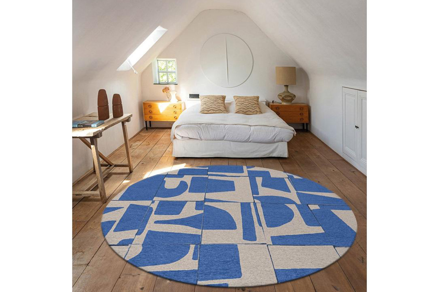 Louis De Poortere | Papercut | Indoor Eco Rug | Blue/White | 140 x 140 cm