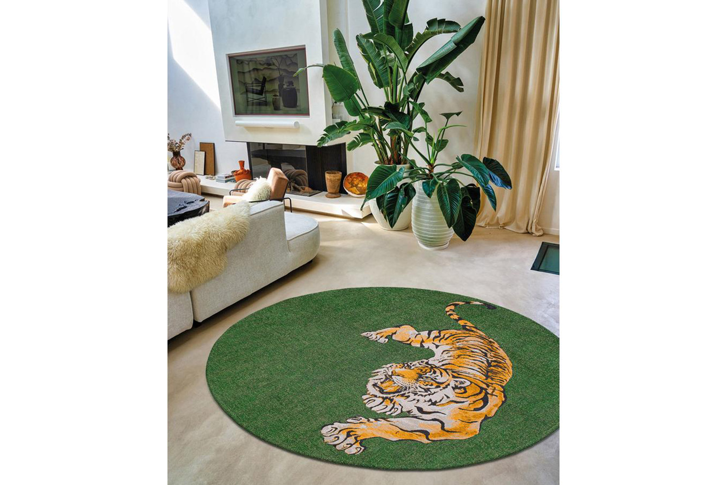 Louis De Poortere | Tiger Indoor Eco Rug | Green | 240 x 240 cm