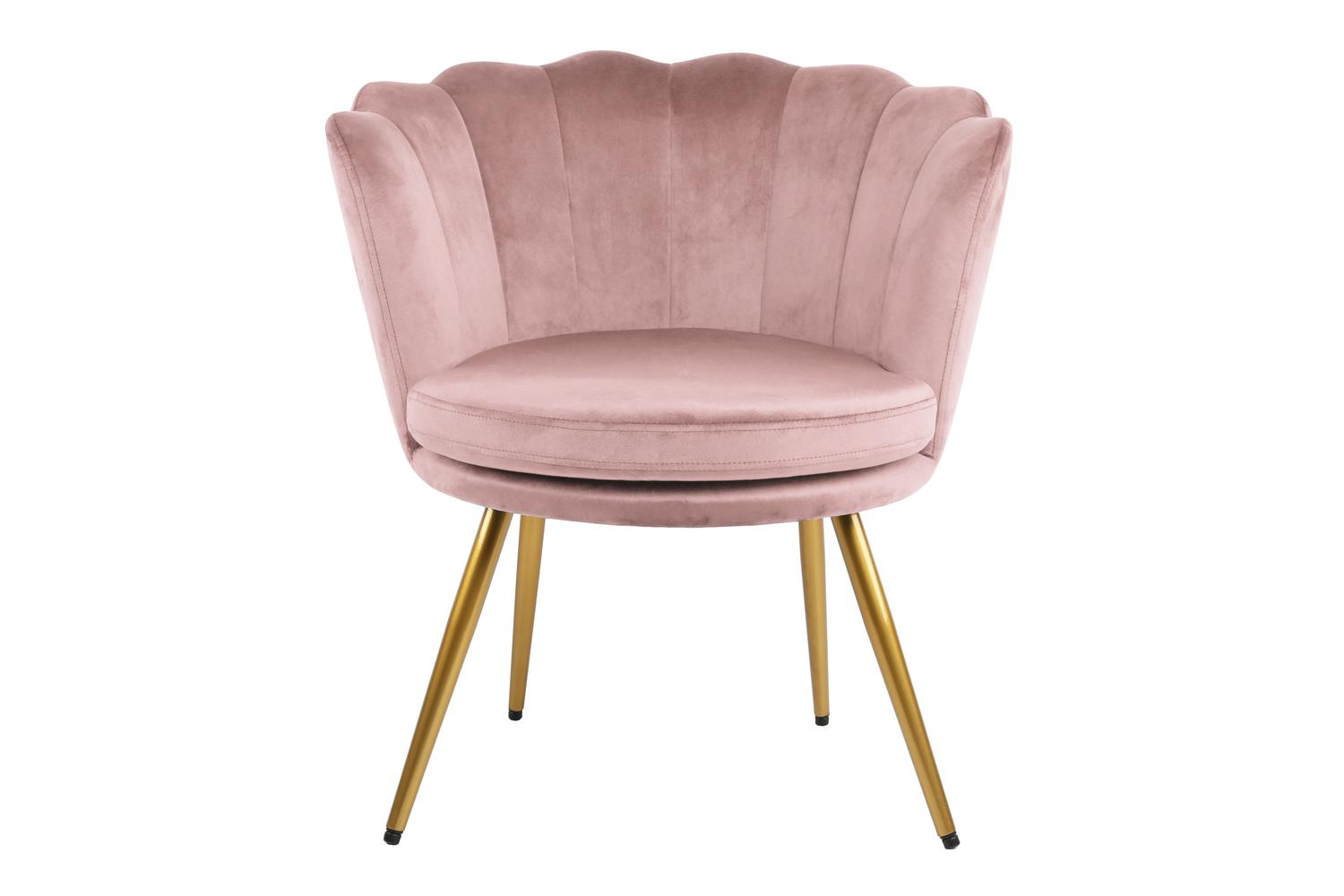 Genesis Flora Accent Chair | Petal Back Scallop | Velvet | Silver Pink