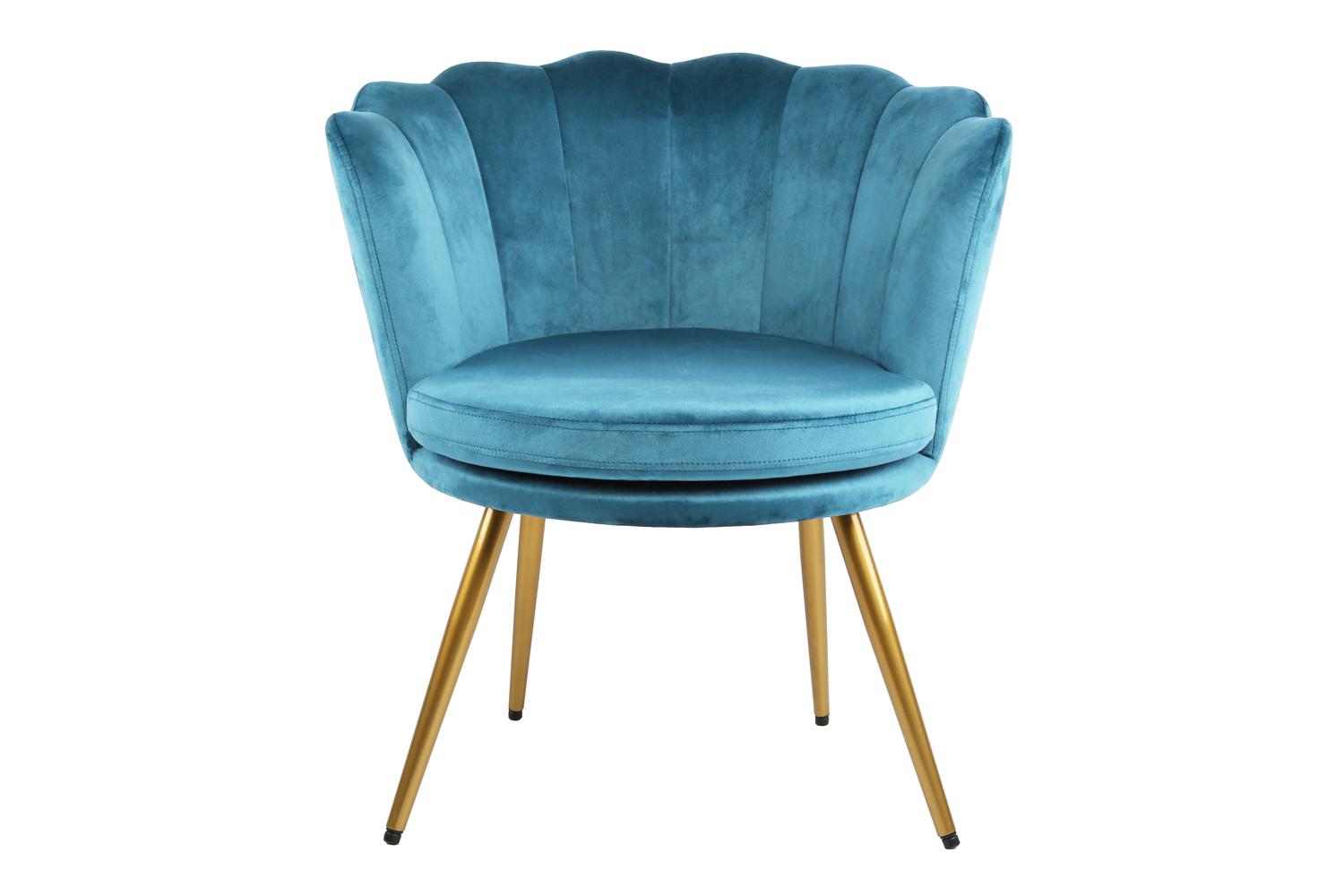 Genesis Flora Accent Chair | Petal Back Scallop | Velvet | Teal