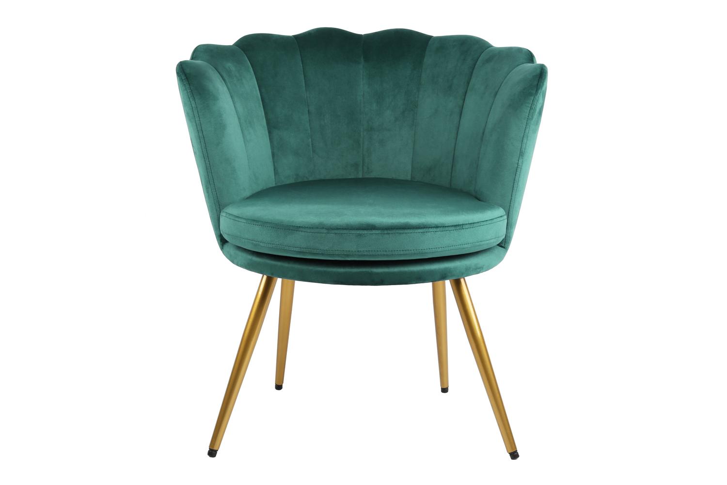 Genesis Flora Accent Chair | Petal Back Scallop | Velvet | Green