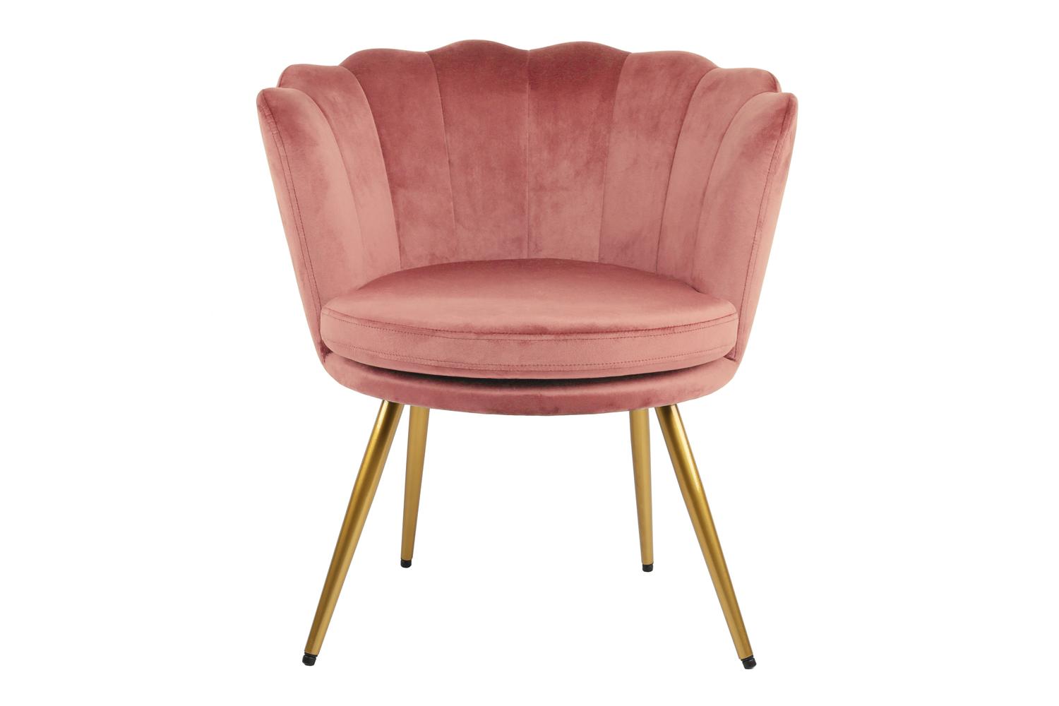 Genesis Flora Accent Chair | Petal Back Scallop | Velvet | Dusty Pink