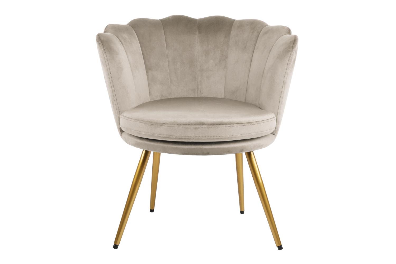 Genesis Flora Accent Chair | Petal Back Scallop | Velvet | Taupe