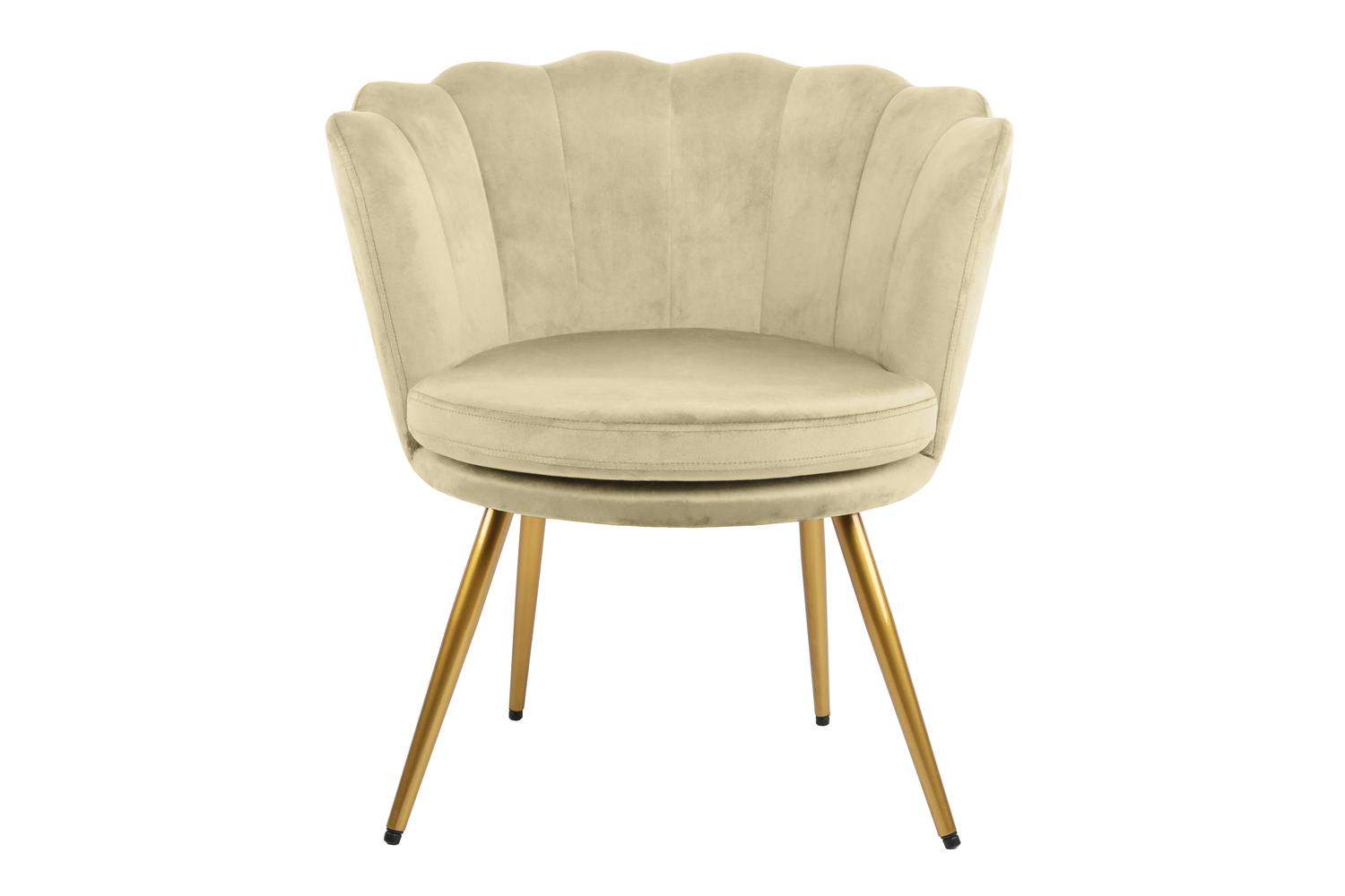 Genesis Flora Accent Chair | Petal Back Scallop | Velvet | Champagne