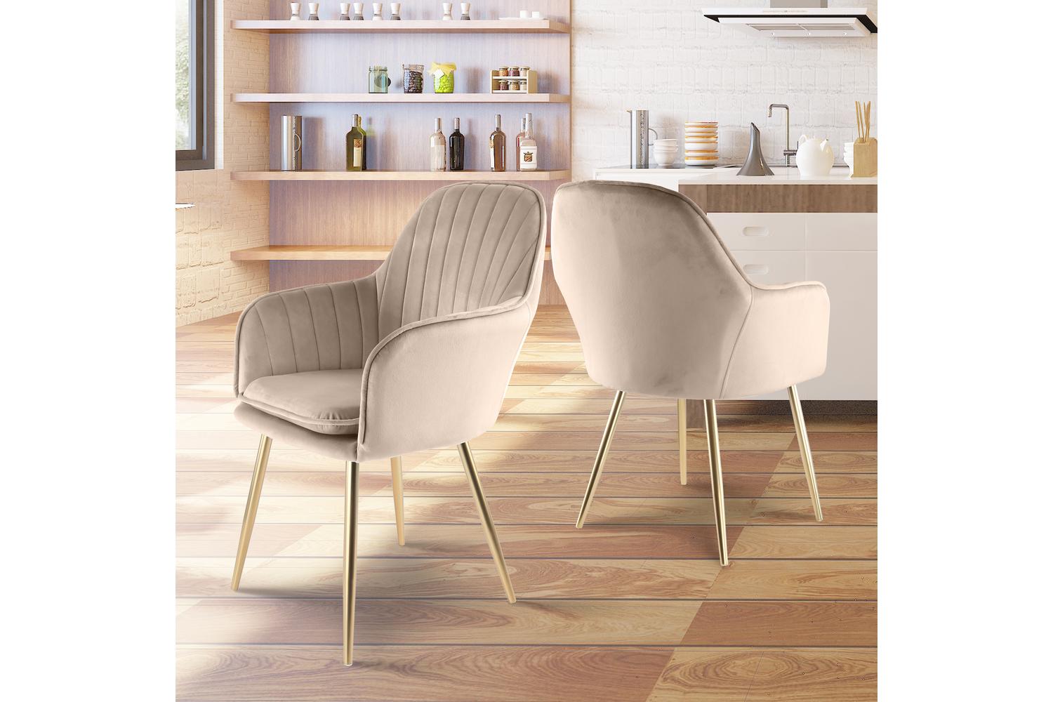 Genesis Muse Accent Chair | Velvet Fabric | Taupe