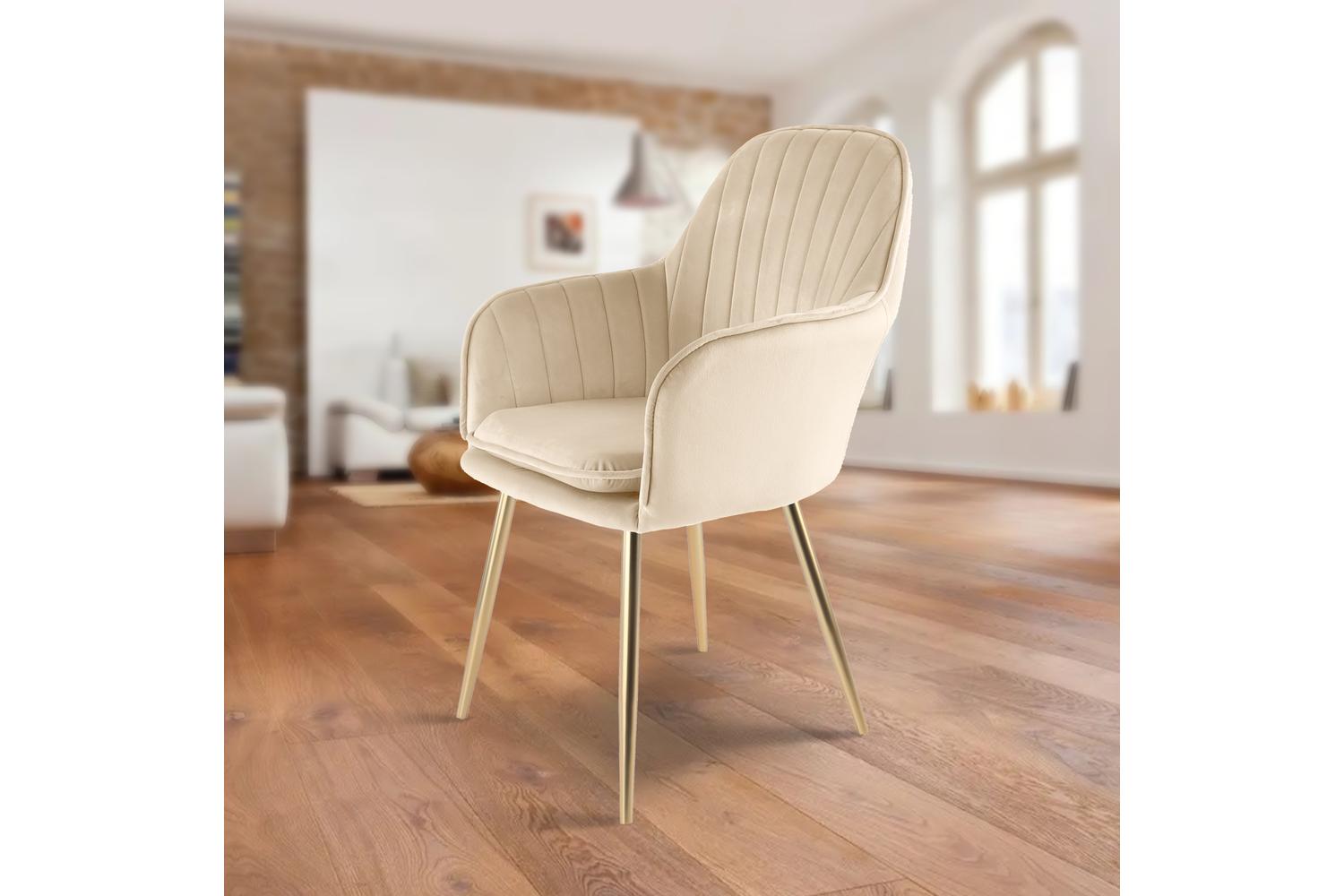 Genesis Muse Accent Chair | Velvet Fabric | Champagne