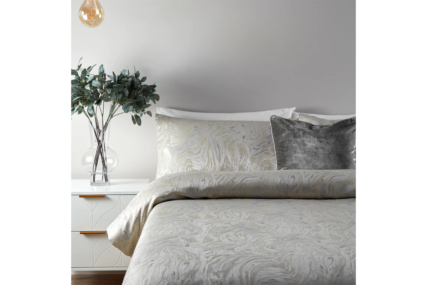 Marble Duvet Cover Set | Oyster | King