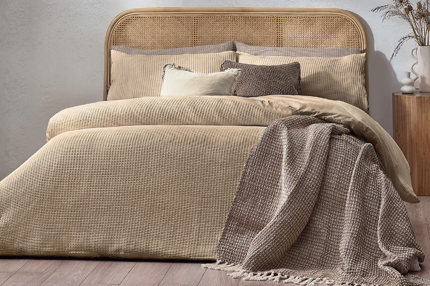 Yard | Chunky Waffle Duvet Cover Set | Linen | Double