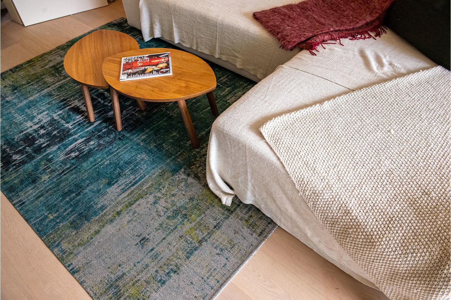 Louis De Poortere | Streaks | Indoor Eco Rug | Blue | 80 x 250 cm