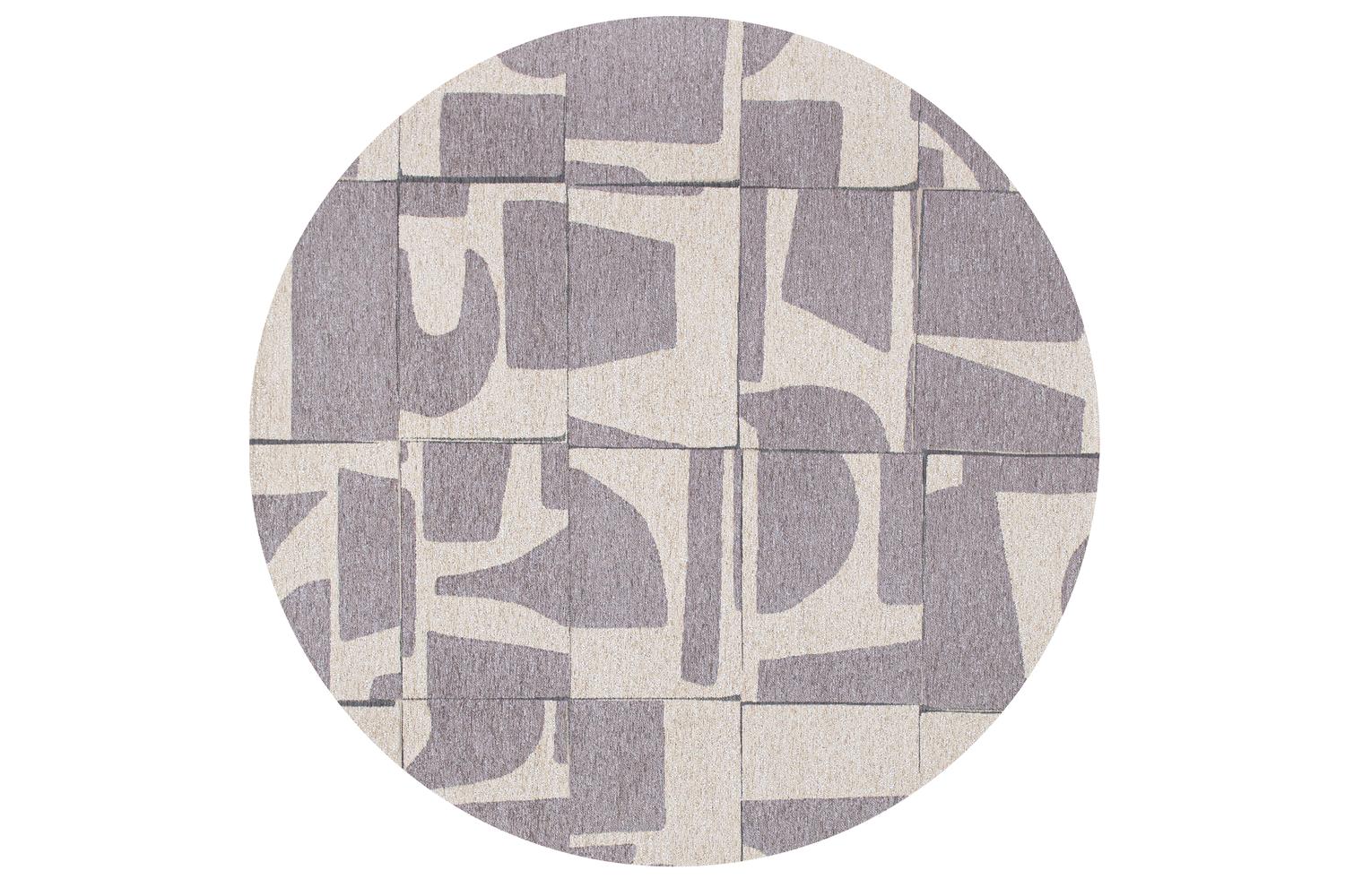 Louis De Poortere | Papercut | Indoor Eco Rug | Beige/Grey  | 140 x 140 cm