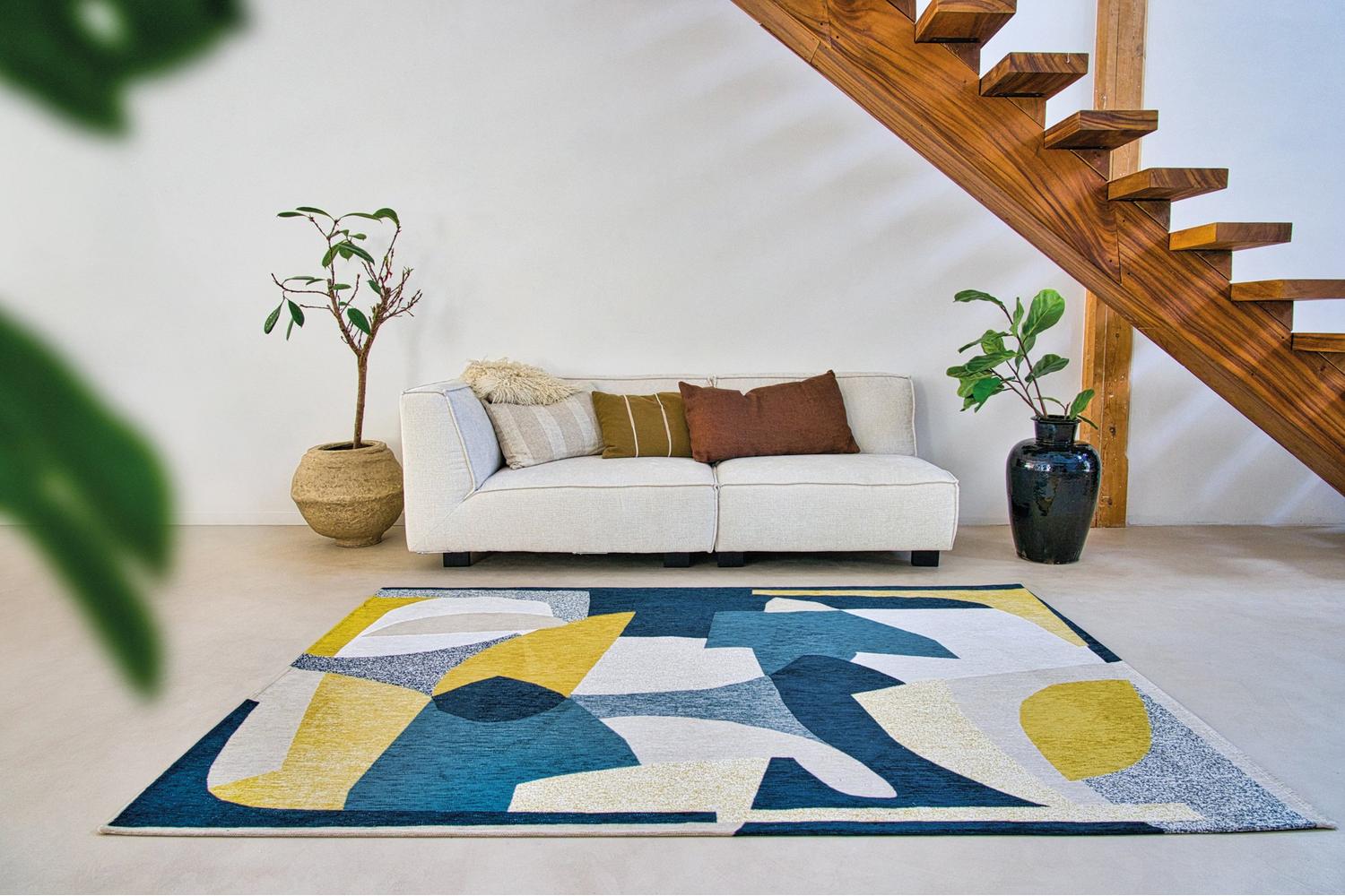 Louis De Poortere | Shapes Duck Song | Indoor Eco Rug | Multi | 140 x 200 cm
