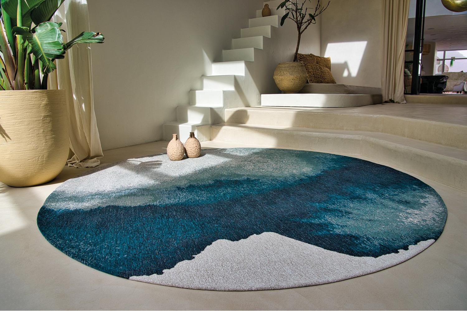 Louis De Poortere | Lagoon | Indoor Eco Rug | Blue| 240 x 240 cm