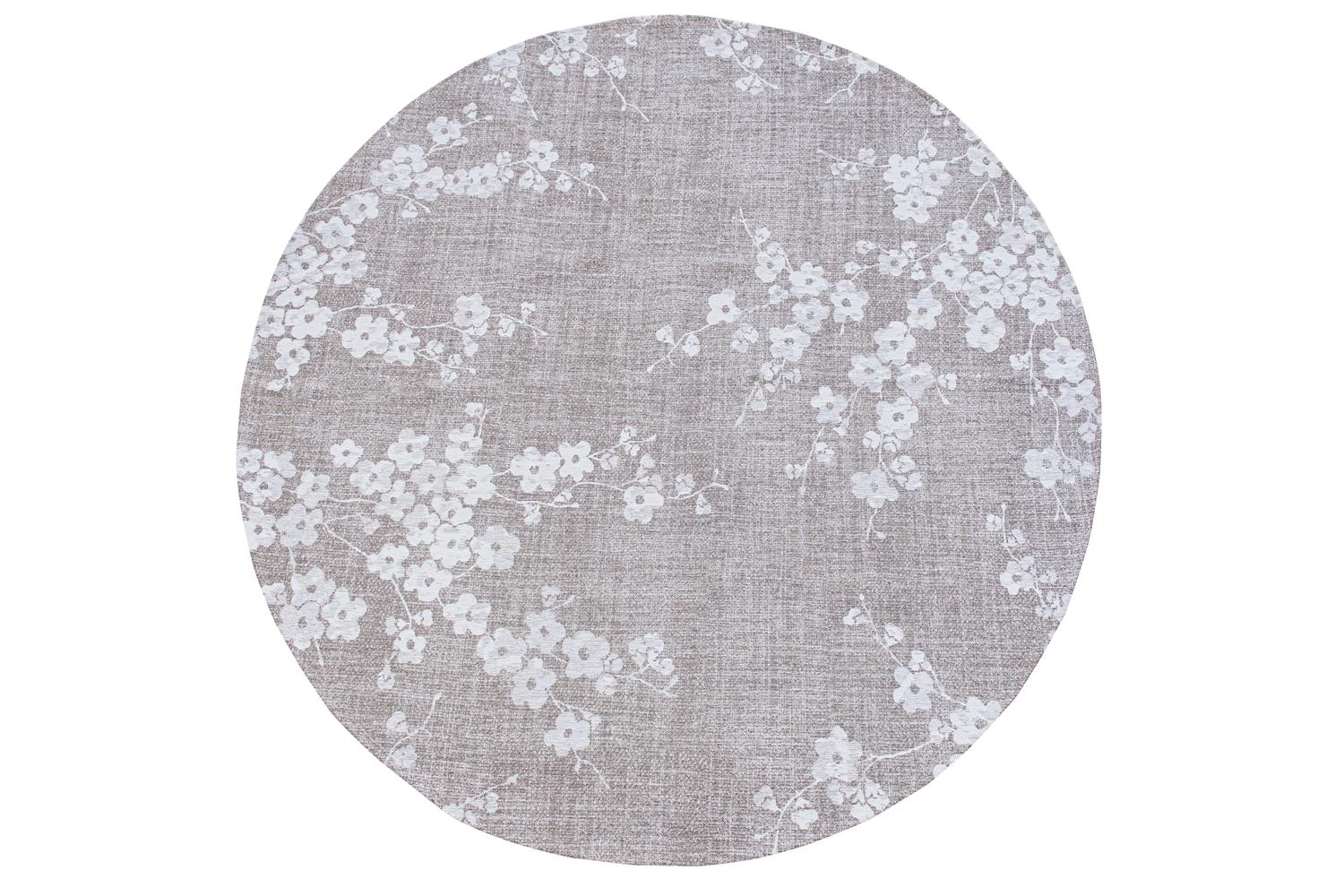 Louis De Poortere | Sakura | Indoor Eco Rug | Grey | 140 x 140 cm
