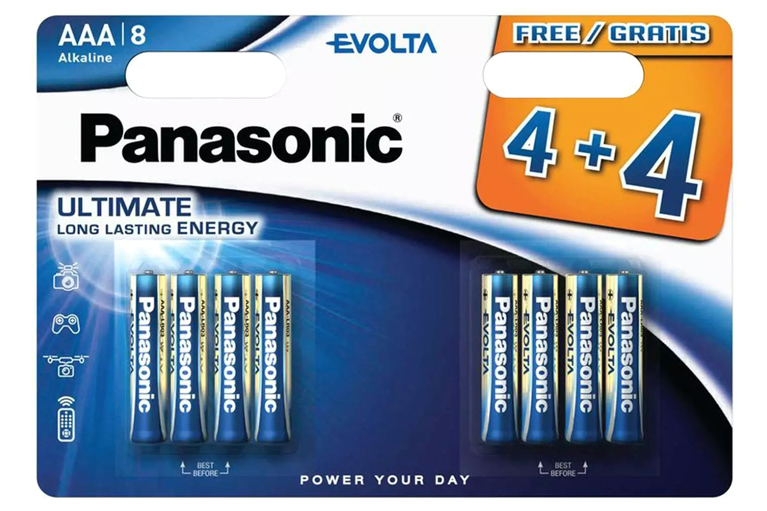 Panasonic Evolta AAA Batteries | 4+4 Free | LR03EGE/8PK