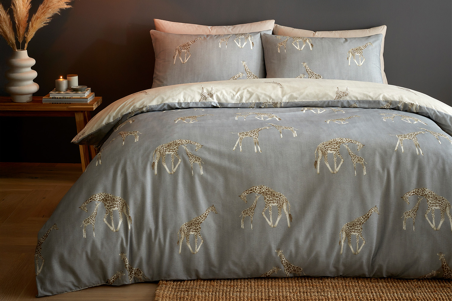 Fusion | Milo Giraffe Duvet Cover Set | Grey | Single